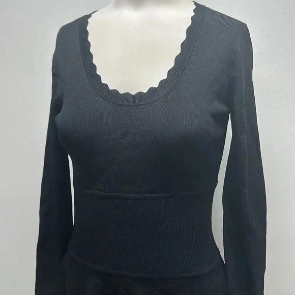Emporio Armani Sweater Dress Mini Knit Long Sleeve Stretch Black New Size 40 XS - Picture 4 of 11